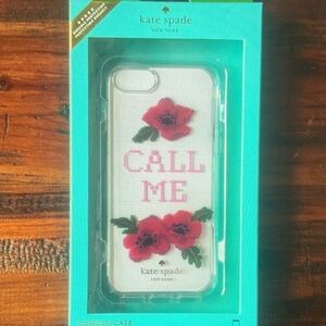 kate spade 'Call Me' Floral iPhone Case - White and Red